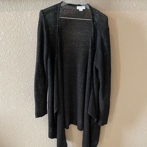 Jackyln Smith black sparkly open front cardigan. 1X. EUC